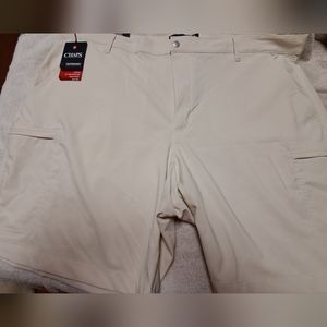 Mens Big and Tall  Chaps Cargo dress shorts. tan waist 46.